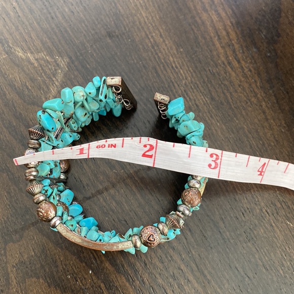 Turquoise and silver color bracelet - Picture 5 of 5
